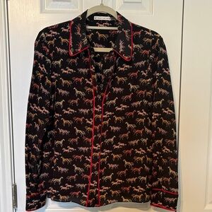 Alice + Olivia Multicolor Horse Pattern Shirt